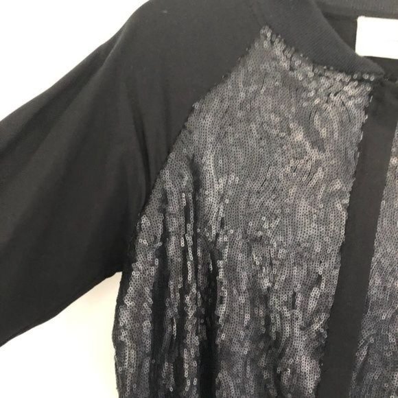 71 Stanton Black Sequin Bomber Jacket- Small - Picture 10 of 14